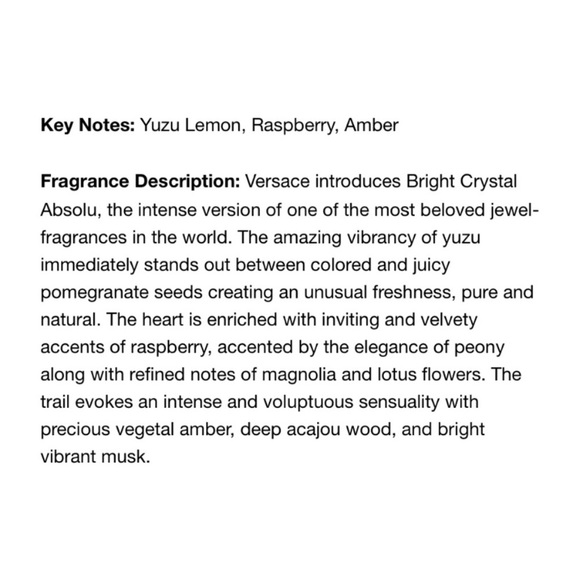 VERSACE Bright Crystal Absolu Eau de Parfum Mini Splash - .17 fl oz NIB - Picture 4 of 8